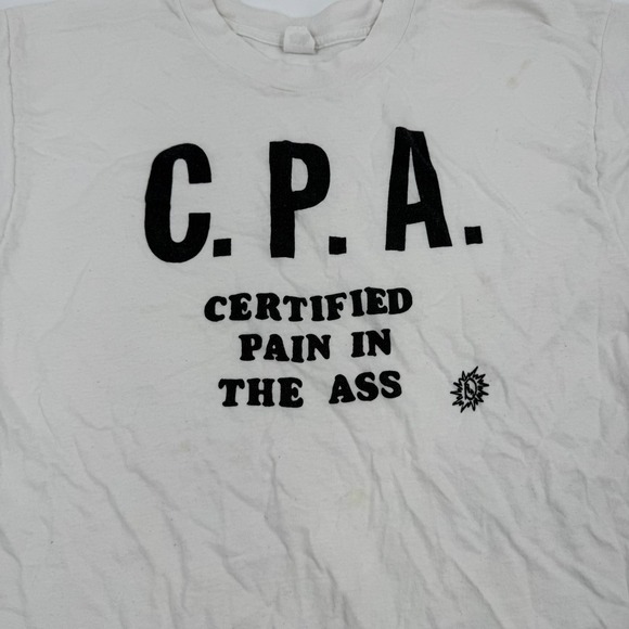 Vintage Fruit of the Loom CPA Certified Pain in the Ass Graphic T Shirt X-Large - Picture 3 of 9